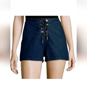 NWOT Women's Rag & Bone High-Rise Lace-Up Denim Short Size 24